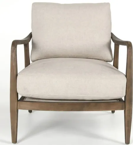 Lennon Accent Chair in Natural Beige Upholstery, by Classic Home