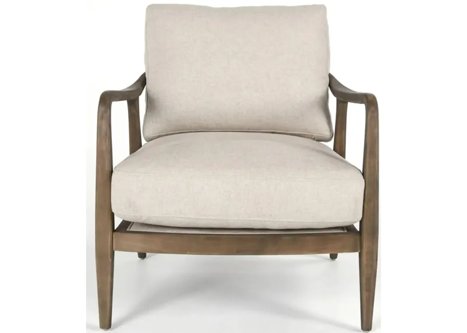 Lennon Accent Chair in Natural Beige Upholstery, by Classic Home