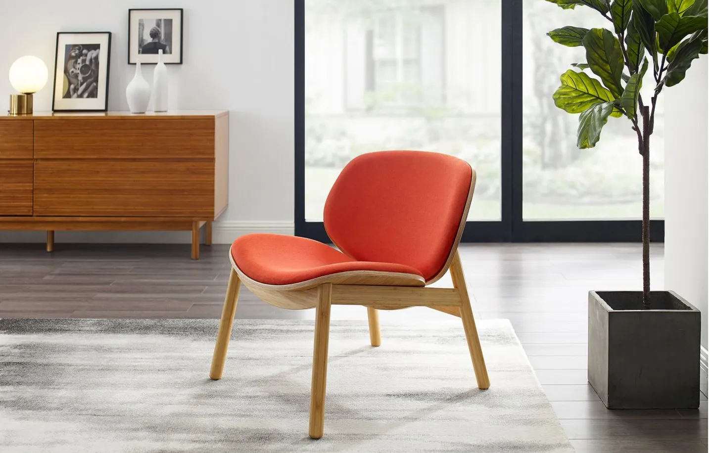 Danica Lounge Chair in Red by Greenington