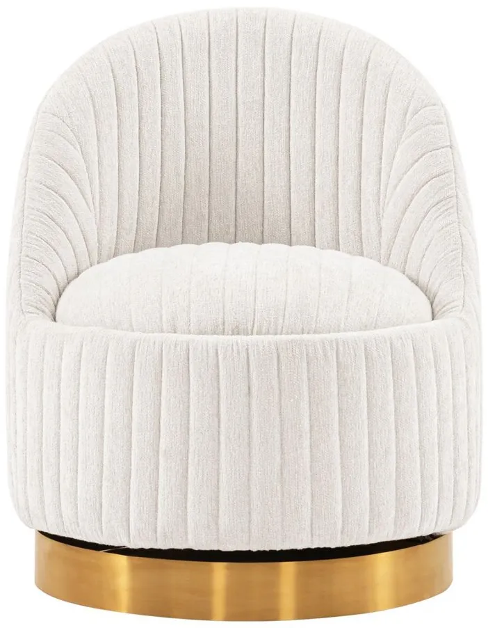 Leela Swivel Accent Chair in Cream by Manhattan Comfort