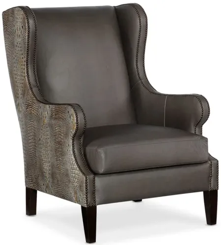Club Chair with Faux Croc in Grey by Hooker Furniture
