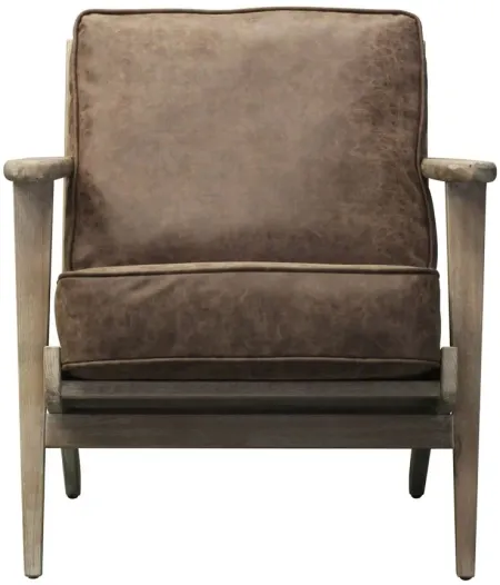 Albert Accent Chair in Nubuck Chocolate Brown by New Pacific Direct