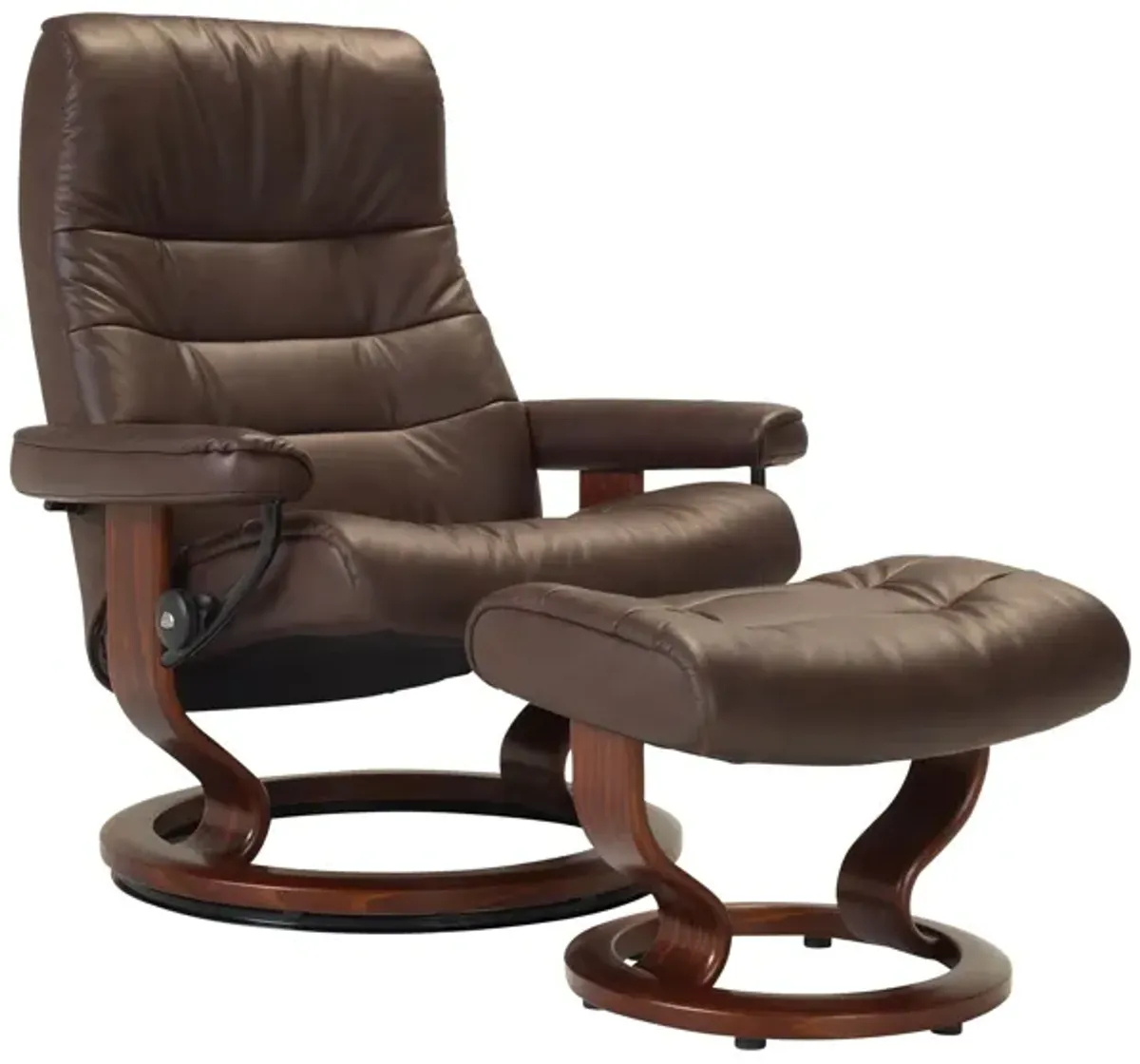 Stressless Opal Large Leather Reclining Chair and Ottoman