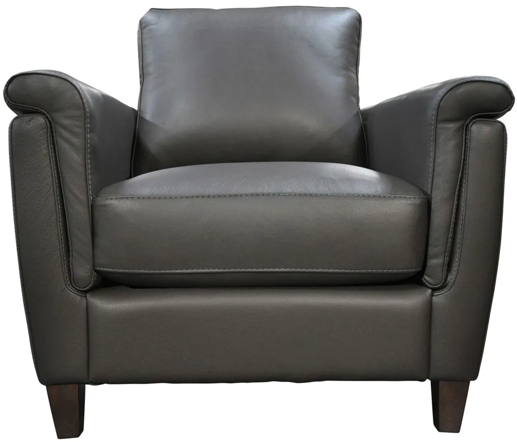 Ellis Chair in Denver Charcoal by Omnia Leather