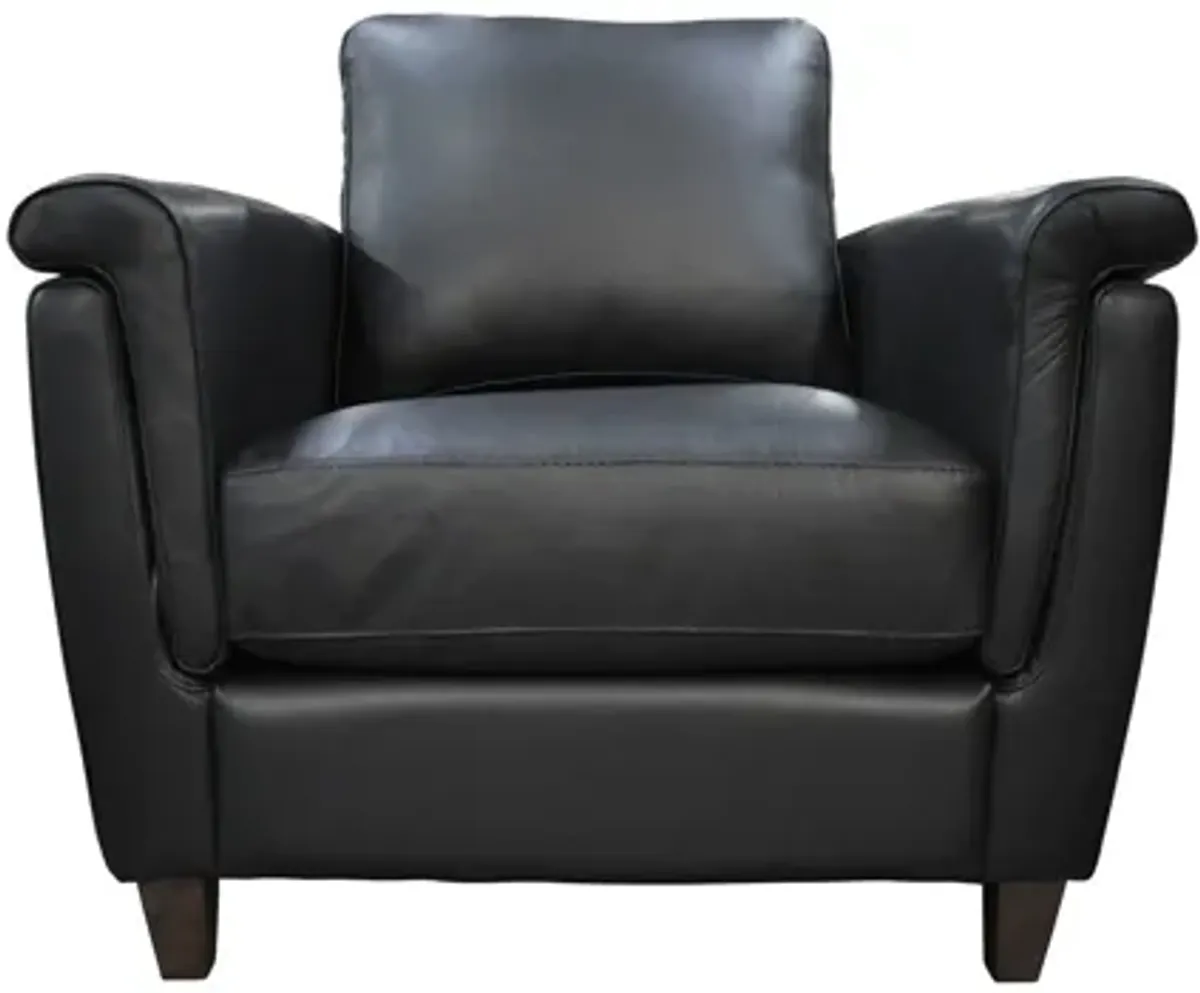 Ellis Chair in Denver Black by Omnia Leather