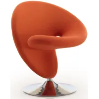 Curl Swivel Accent Chair (Set of 2) in Orange and Polished Chrome by Manhattan Comfort