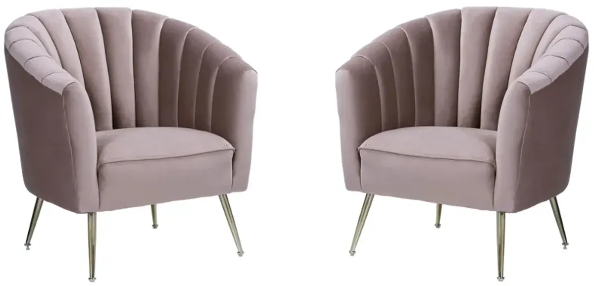 Rosemont Accent Chair (Set of 2) in Blush and Gold by Manhattan Comfort