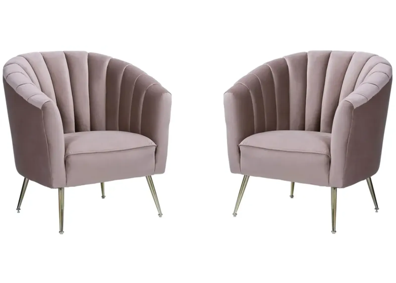 Rosemont Accent Chair (Set of 2) in Blush and Gold by Manhattan Comfort