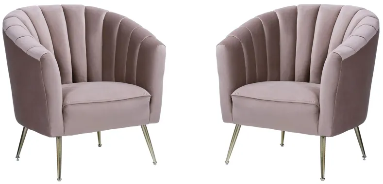 Rosemont Accent Chair (Set of 2) in Blush and Gold by Manhattan Comfort