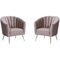 Rosemont Accent Chair (Set of 2) in Blush and Gold by Manhattan Comfort