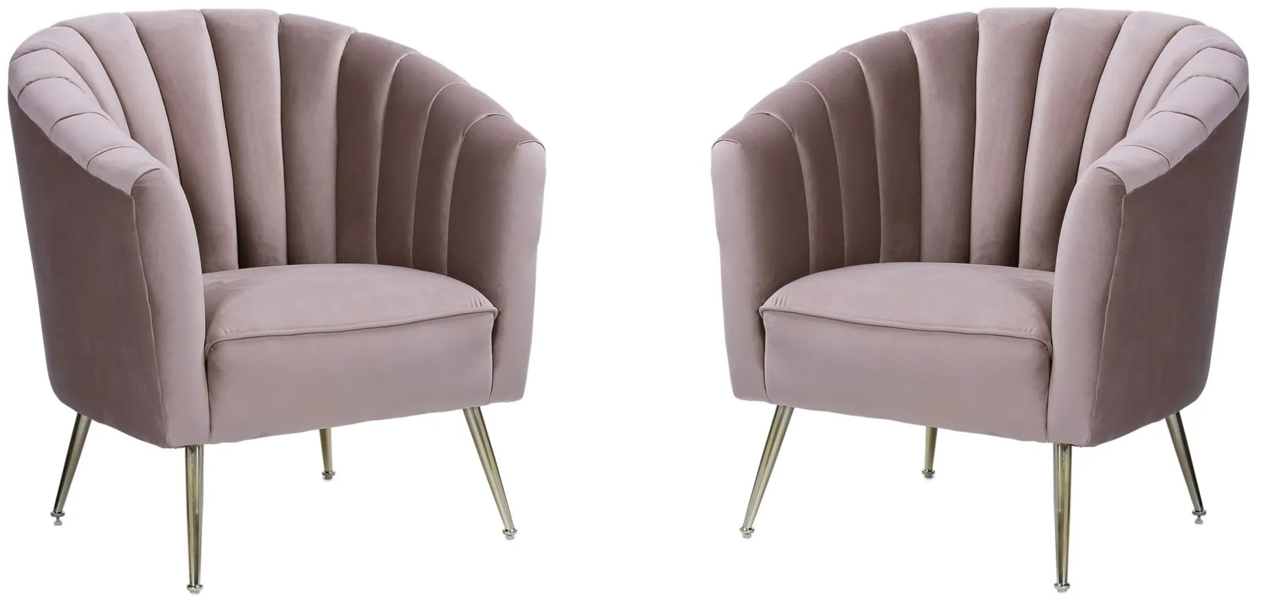Rosemont Accent Chair (Set of 2) in Blush and Gold by Manhattan Comfort