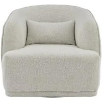 Steward Swivel Accent Chair in Boucle Beige by New Pacific Direct