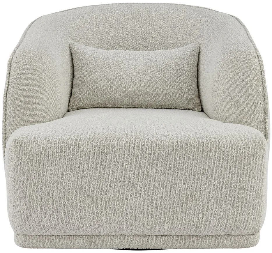 Steward Swivel Accent Chair in Boucle Beige by New Pacific Direct