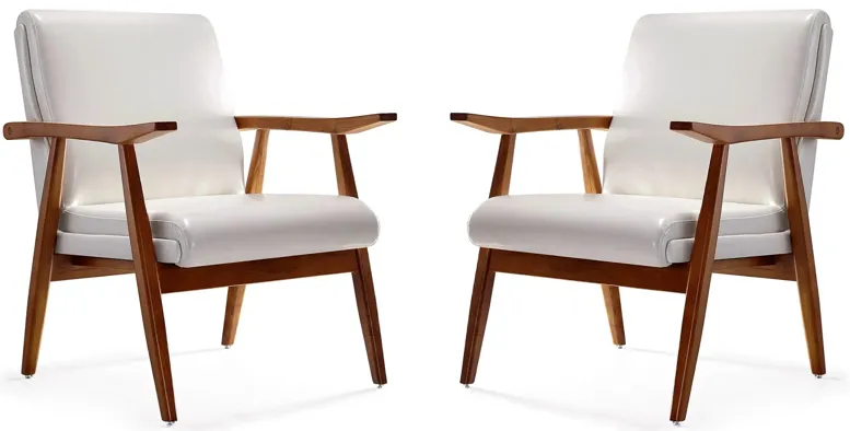 Arch Duke Accent Chair (Set of 2) in White and Amber by Manhattan Comfort