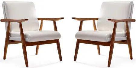 Arch Duke Accent Chair (Set of 2) in White and Amber by Manhattan Comfort