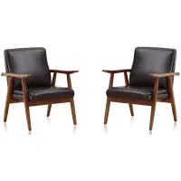 Arch Duke Accent Chair(Set of 2) in Black and Amber by Manhattan Comfort
