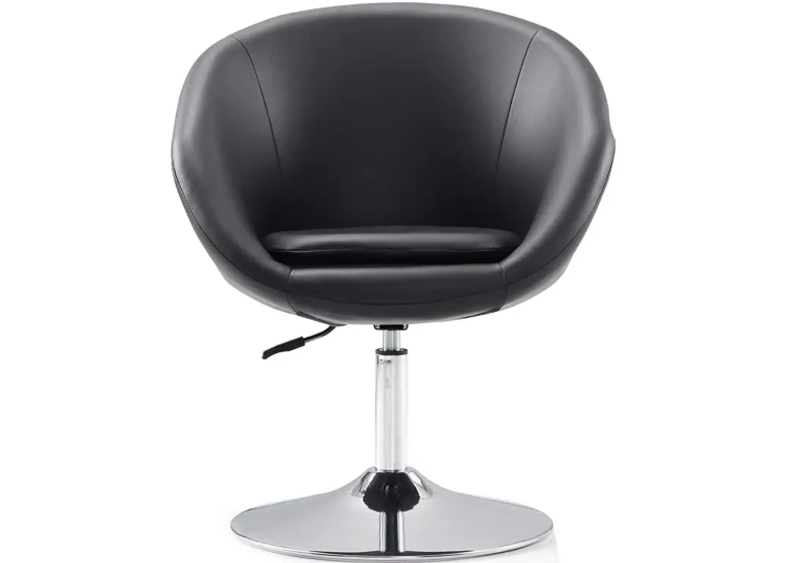 Hopper Swivel Adjustable Height Chair in Black and Polished Chrome by Manhattan Comfort