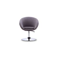 Hopper Swivel Adjustable Height Chair in Grey and Polished Chrome by Manhattan Comfort