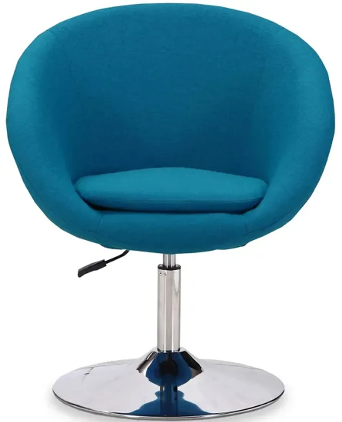 Hopper Swivel Adjustable Height Chair in Blue and Polished Chrome by Manhattan Comfort