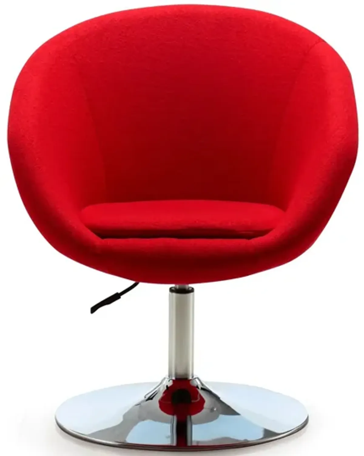 Hopper Swivel Adjustable Height Chair in Red and Polished Chrome by Manhattan Comfort