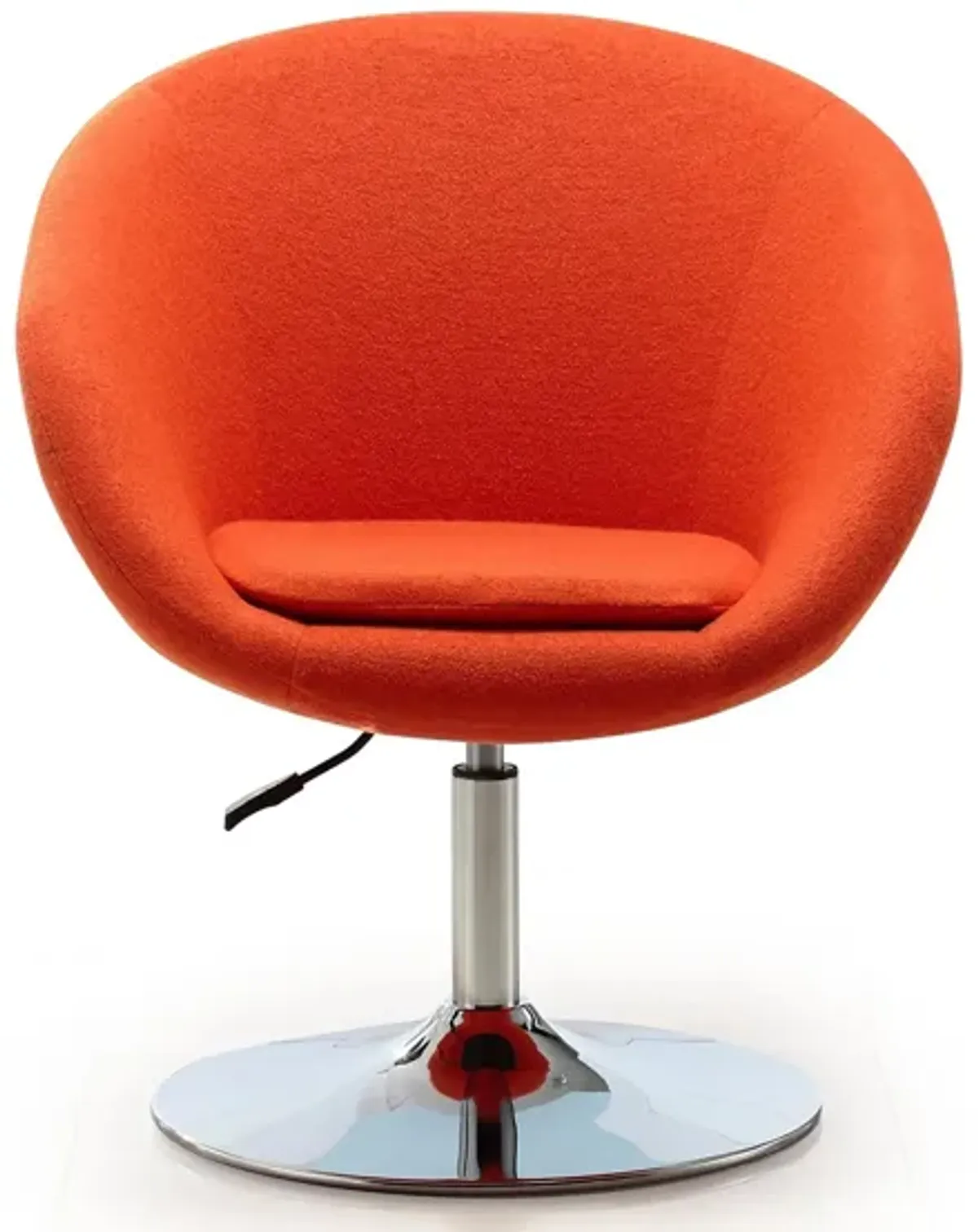 Hopper Swivel Adjustable Height Chair in Orange and Polished Chrome by Manhattan Comfort