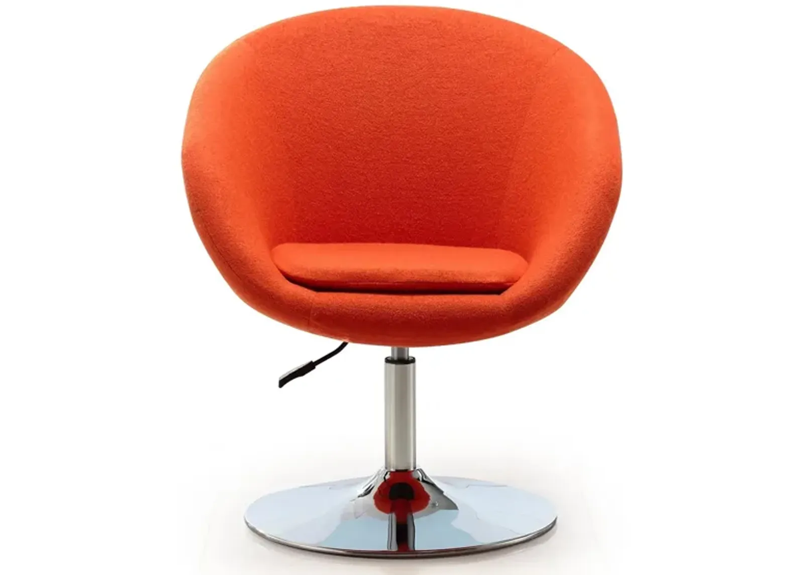 Hopper Swivel Adjustable Height Chair in Orange and Polished Chrome by Manhattan Comfort