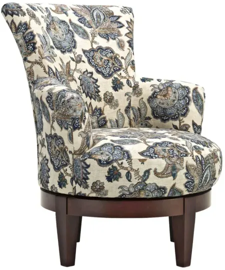 Lisbeth Swivel Accent Chair in Blue by Best Chairs