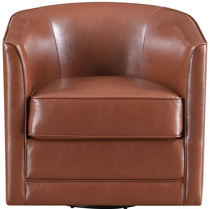 Milo Swivel Accent Chair in Chestnut Brown by Emerald Home Furnishings
