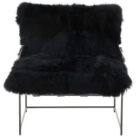Kimi Genuine Sheepskin chair in Black by Tov Furniture