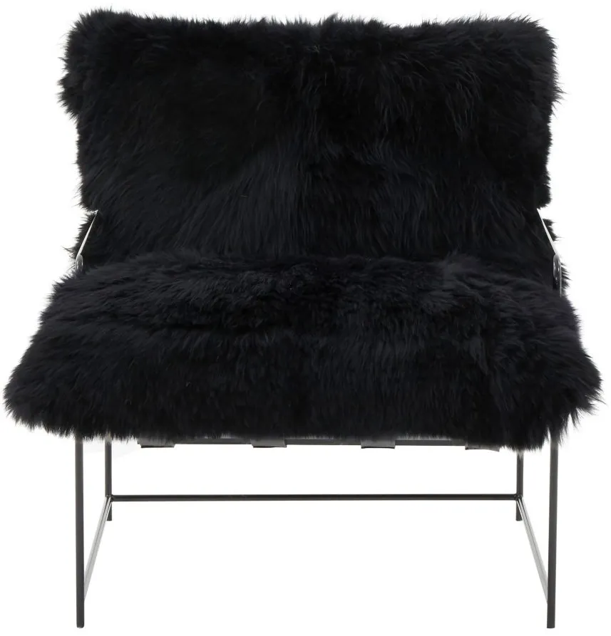 Kimi Genuine Sheepskin chair in Black by Tov Furniture
