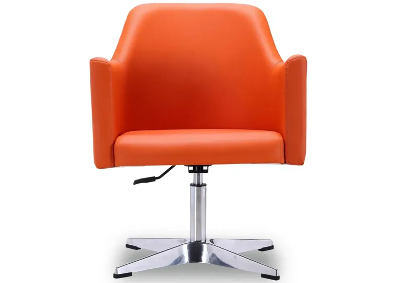 Pelo Adjustable Height Swivel Accent Chair in Orange and Polished Chrome by Manhattan Comfort