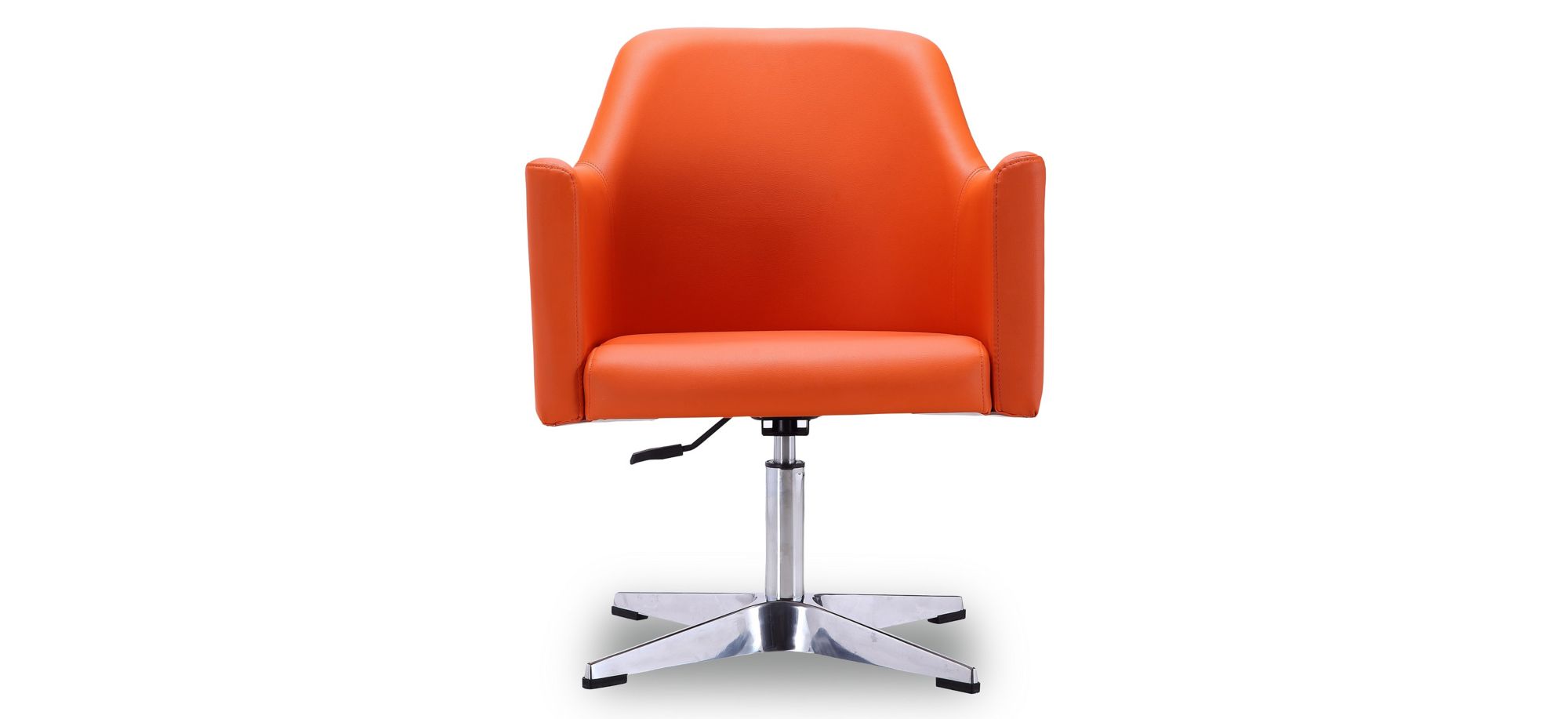 Pelo Adjustable Height Swivel Accent Chair in Orange and Polished Chrome by Manhattan Comfort