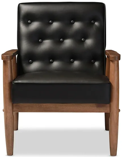 Sorrento Lounge Chair in Black by Wholesale Interiors