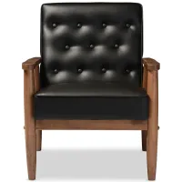 Sorrento Lounge Chair in Black by Wholesale Interiors