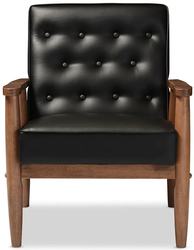Sorrento Lounge Chair in Black by Wholesale Interiors