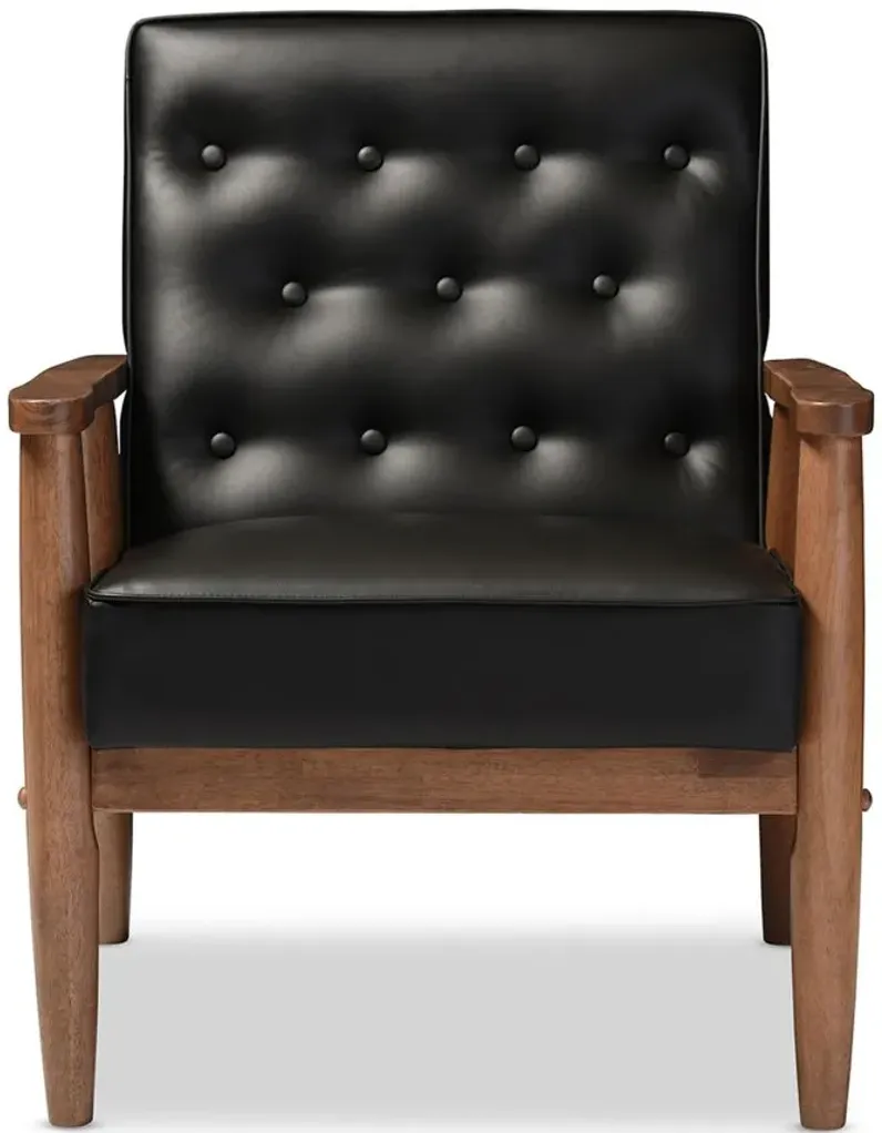 Sorrento Lounge Chair in Black by Wholesale Interiors