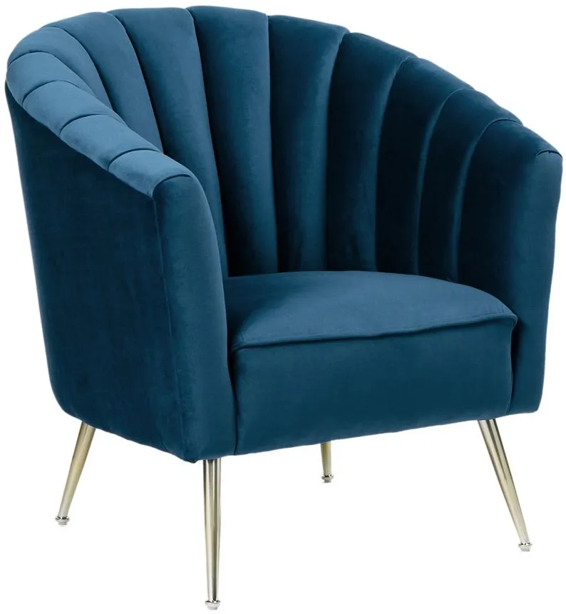 Rosemont Accent Chair in Blue and Gold by Manhattan Comfort