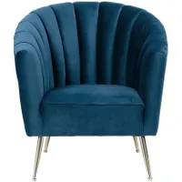 Rosemont Accent Chair in Blue and Gold by Manhattan Comfort