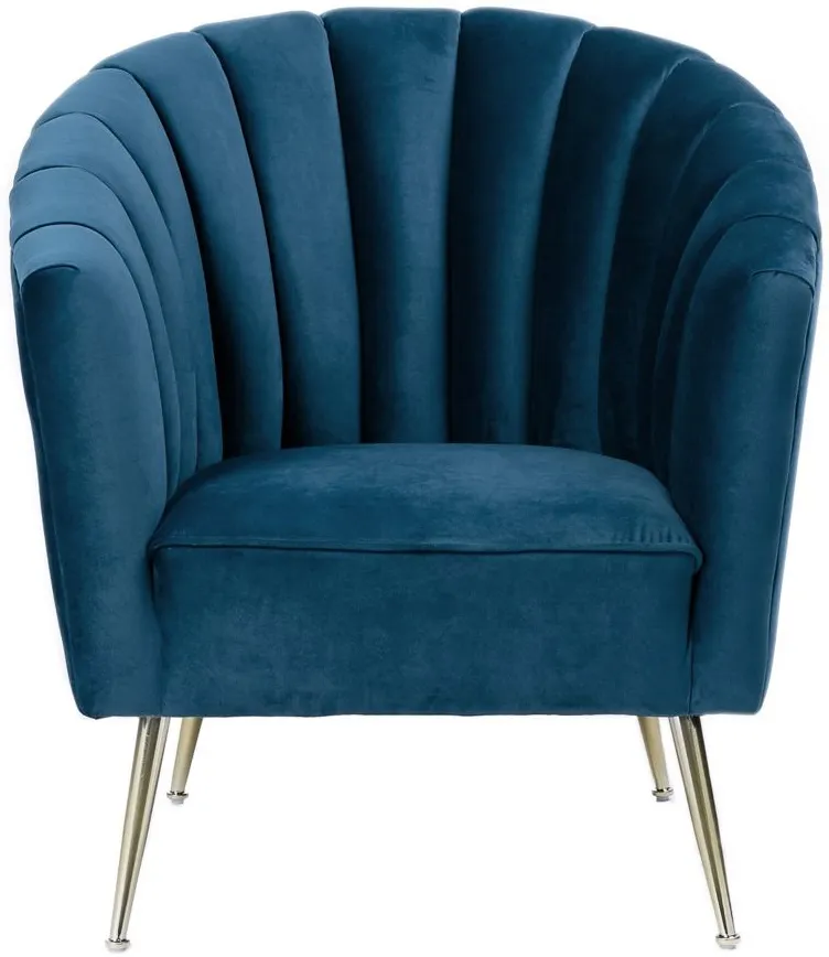 Rosemont Accent Chair in Blue and Gold by Manhattan Comfort