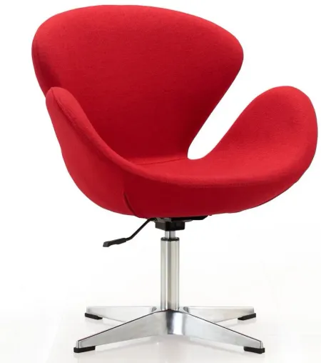 Raspberry Adjustable Swivel Chair (Set of 2) in Red and Polished Chrome by Manhattan Comfort