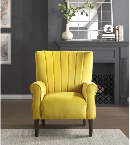 Canovia Accent Chair in Yellow by Homelegance