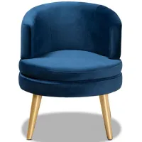 Baptiste Accent Chair in Navy blue/gold by Wholesale Interiors
