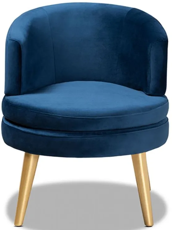 Baptiste Accent Chair in Navy blue/gold by Wholesale Interiors