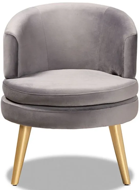 Baptiste Accent Chair in gray/gold by Wholesale Interiors