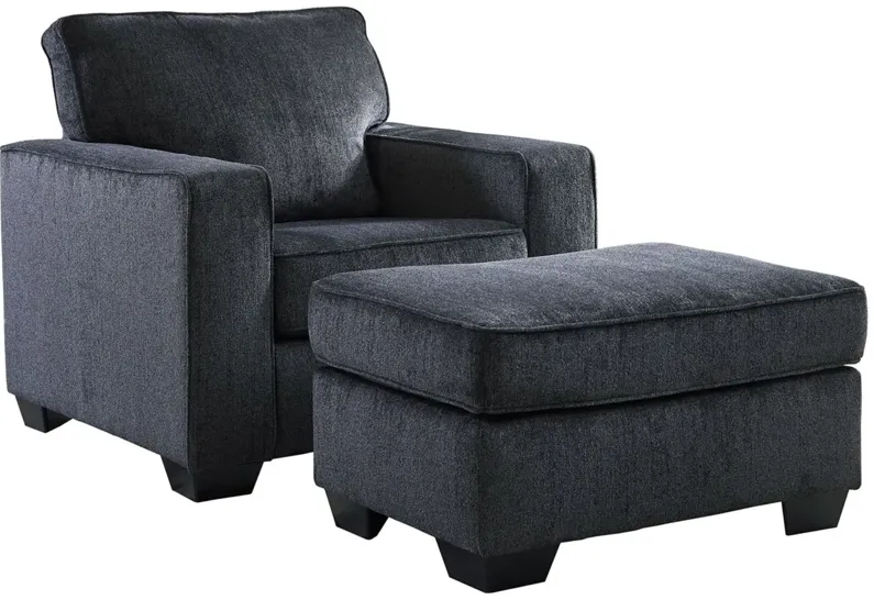 Altari Chair and Ottoman in Slate by Ashley Furniture