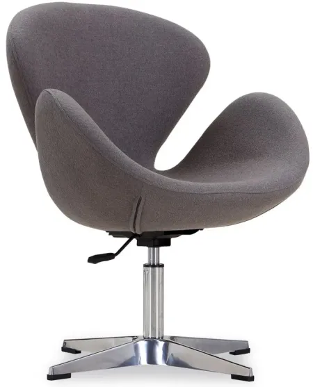 Raspberry Adjustable Swivel Chair (Set of 2) in Grey and Polished Chrome by Manhattan Comfort