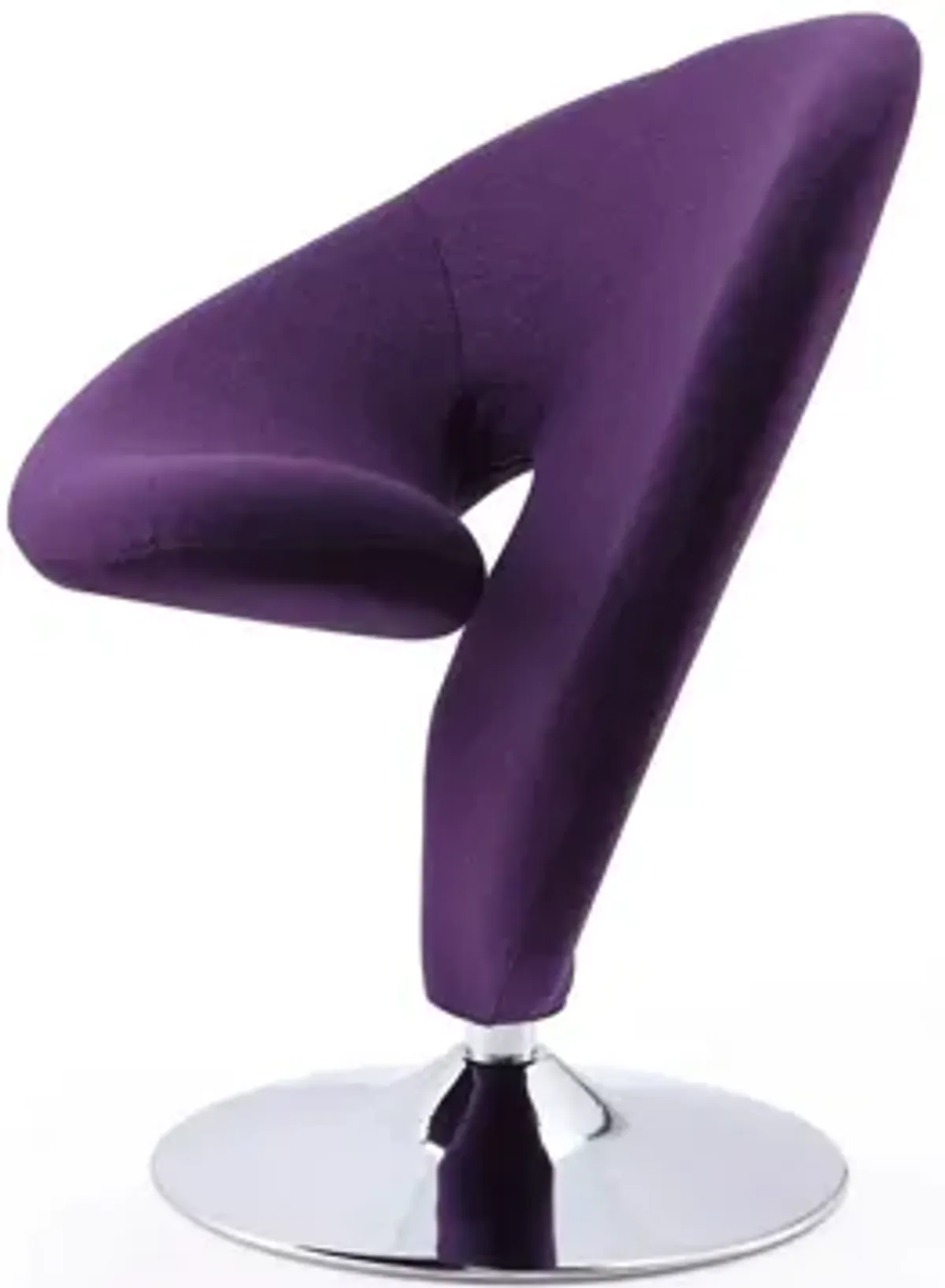 Curl Swivel Accent Chair (Set of 2) in Purple and Polished Chrome by Manhattan Comfort