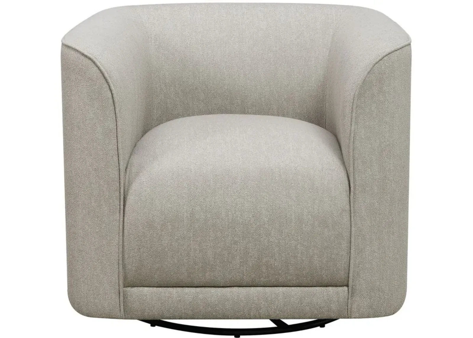 Whirlaway Swivel Accent Chair in Parchment Gray by Emerald Home Furnishings