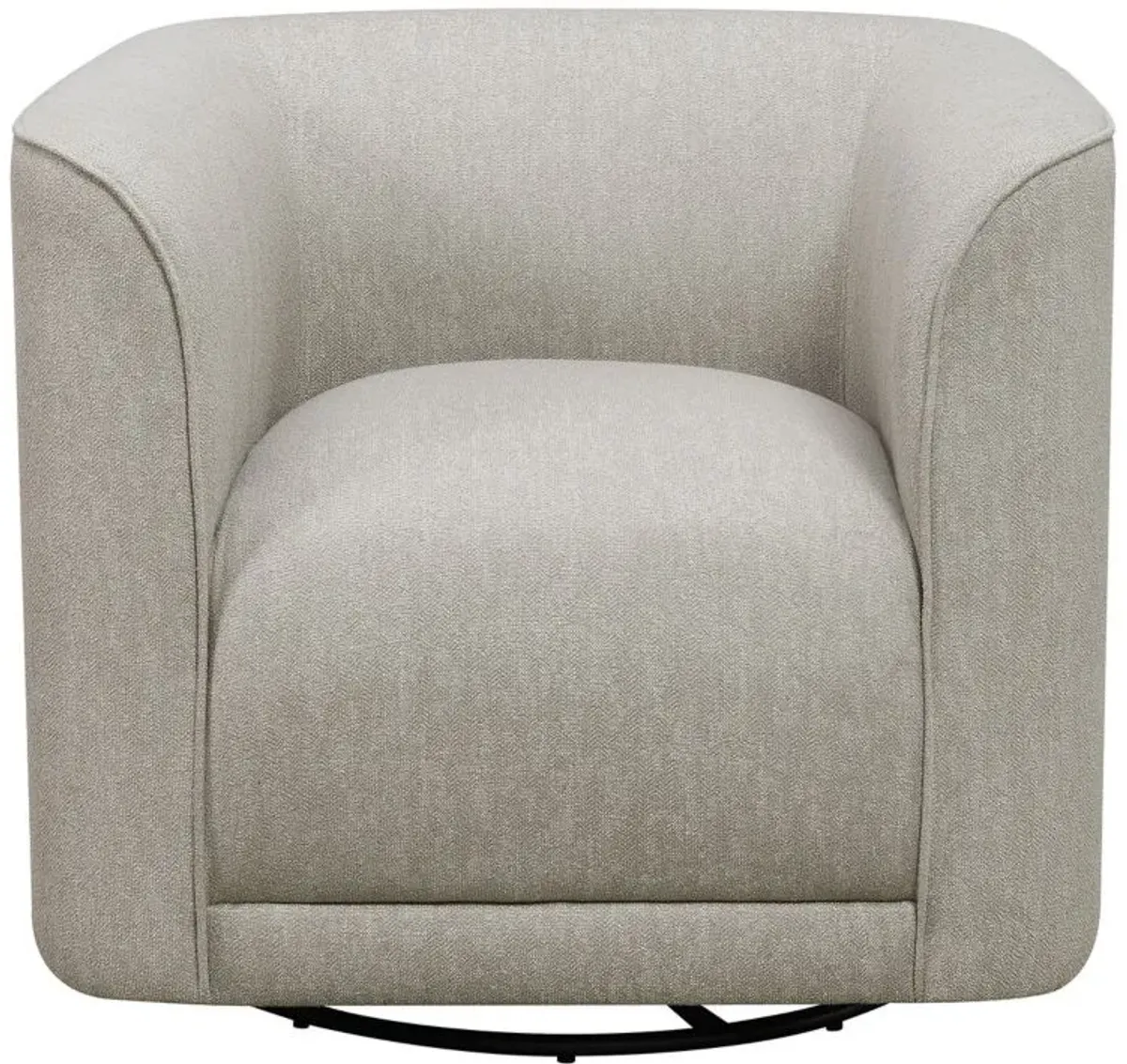 Whirlaway Swivel Accent Chair in Parchment Gray by Emerald Home Furnishings