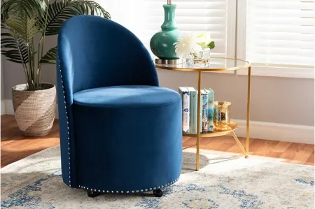 Bethel Accent Chair in Navy blue/Black by Wholesale Interiors